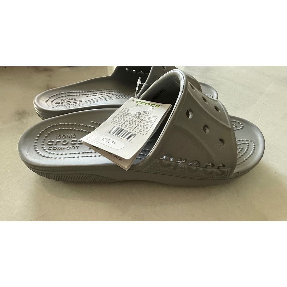 Crocs Baya II Slide Women 9 Men 7 Grey Sport Comfort Sandal 208215-007 - Picture 2 of 5